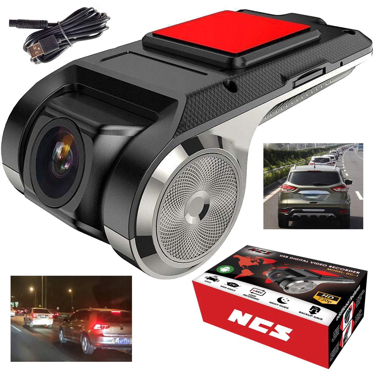 NCS HD DVR kamera do auta čierna